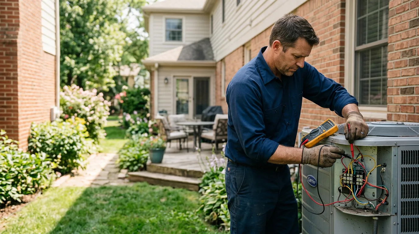 HVAC technician working near West Islip, NY